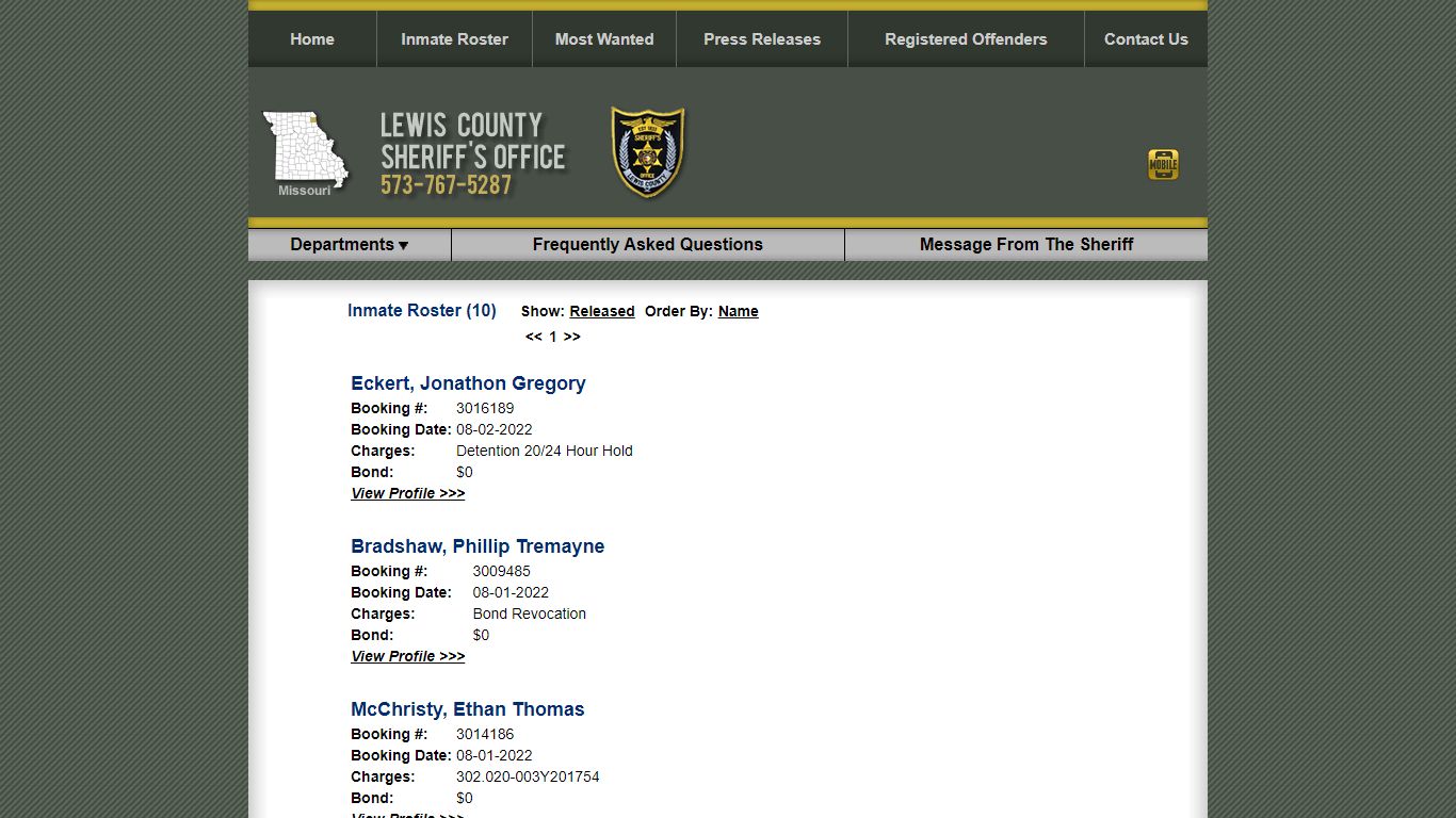 Inmate Roster - Current Inmates Booking Date Descending ...